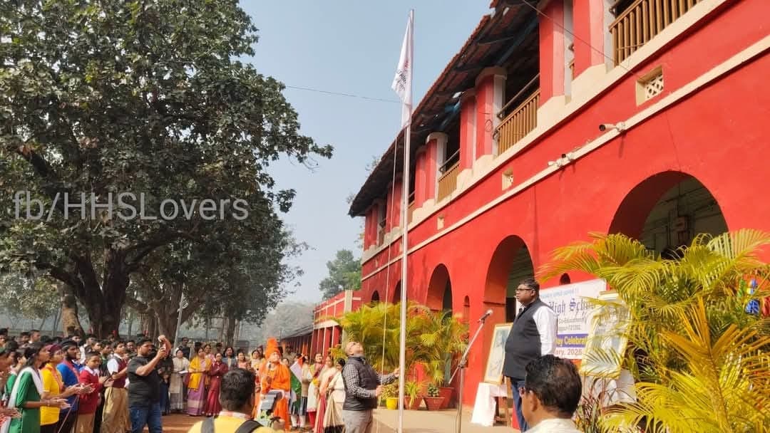 Flag hoisting ceremony during the 75th Foundation Day celebration