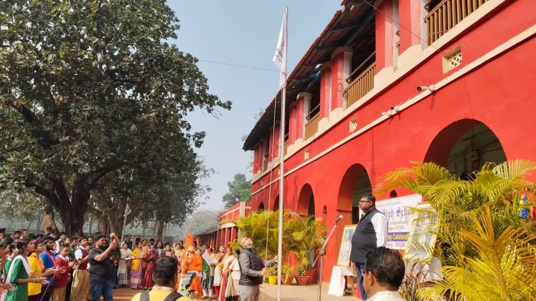 Foundation Day flag hoisting at the school building
