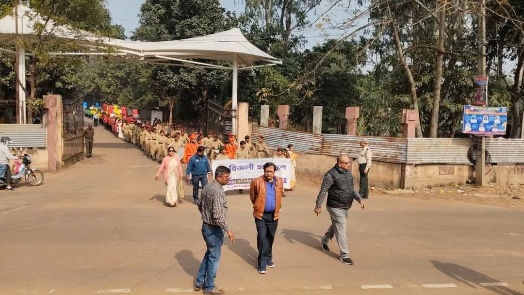 Foundation Day procession with Hijli High School banner